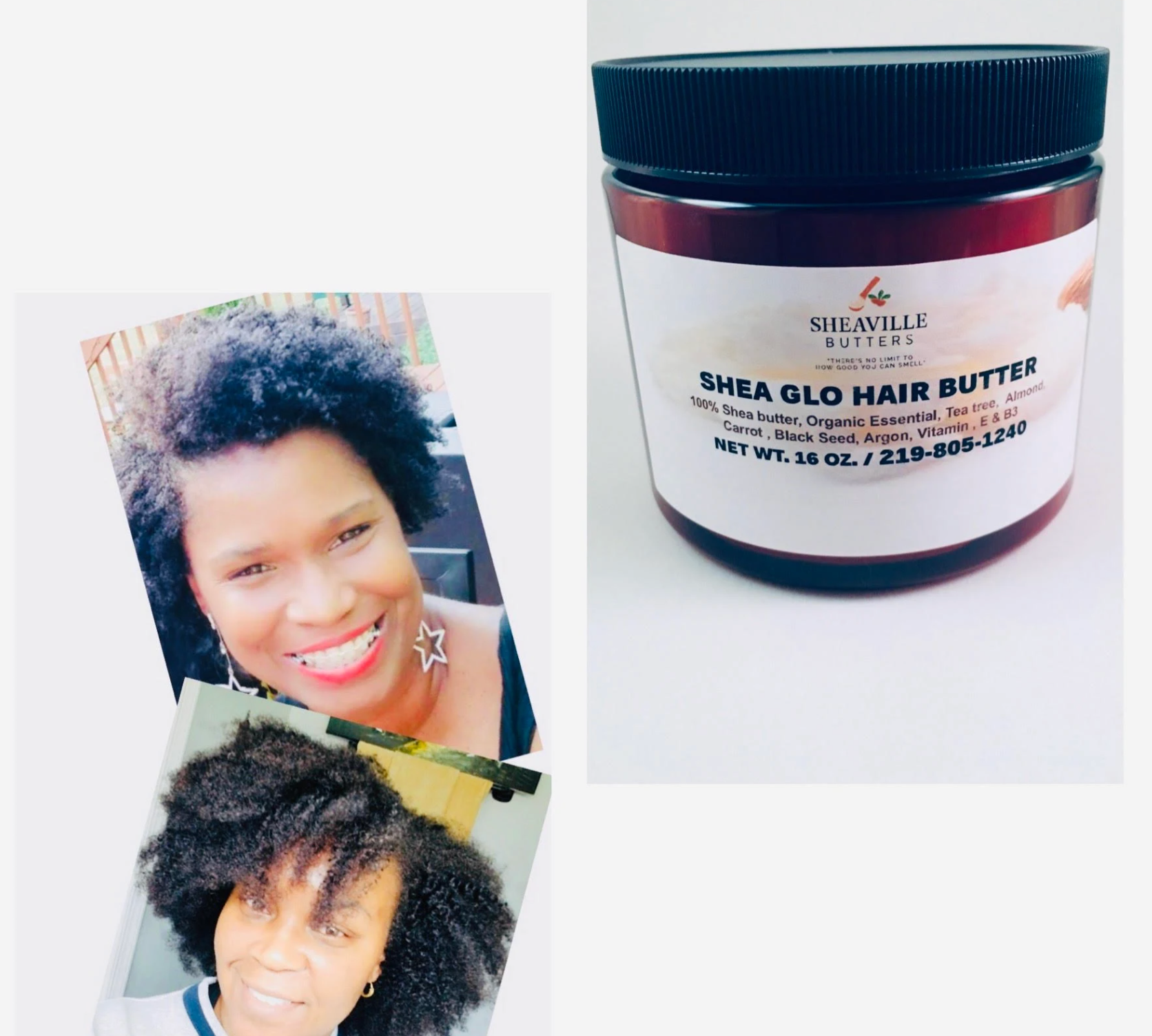 Shea Glo Organic Hair Butter 16oz